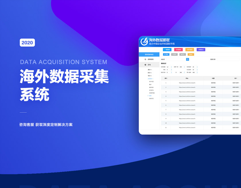 软件定制开发：外贸行业数据采集软件